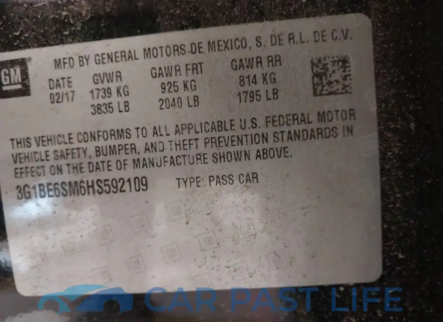 3G1BE6SM6HS592109# 9