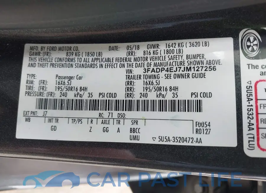 3FADP4EJ7JM127256# 9