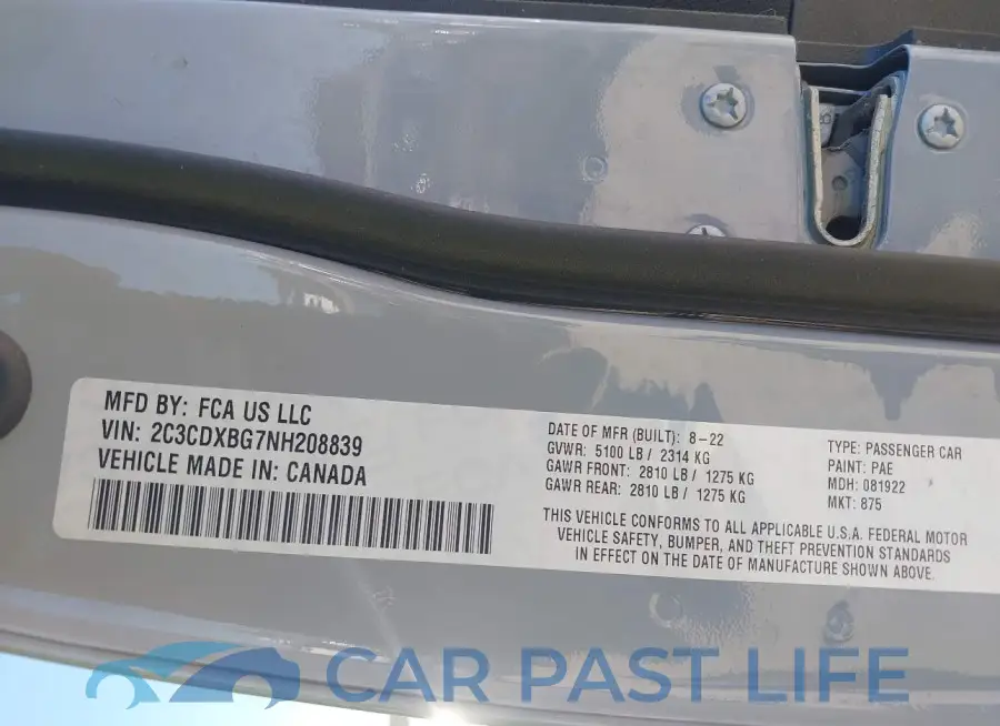 2C3CDXBG7NH208839# 9