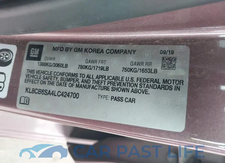 KL8CB6SA4LC424700# 9