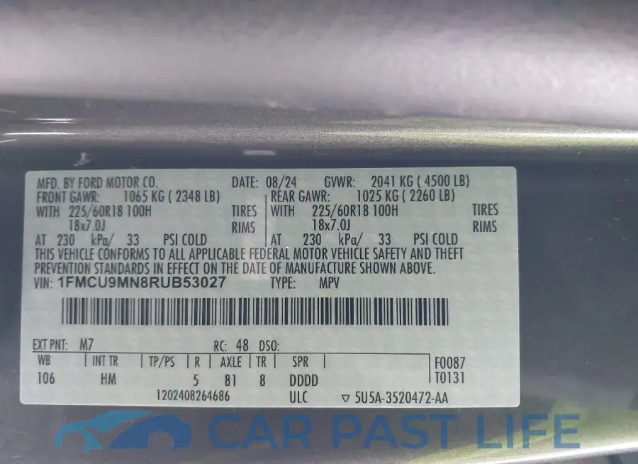 1FMCU9MN8RUB53027# 9