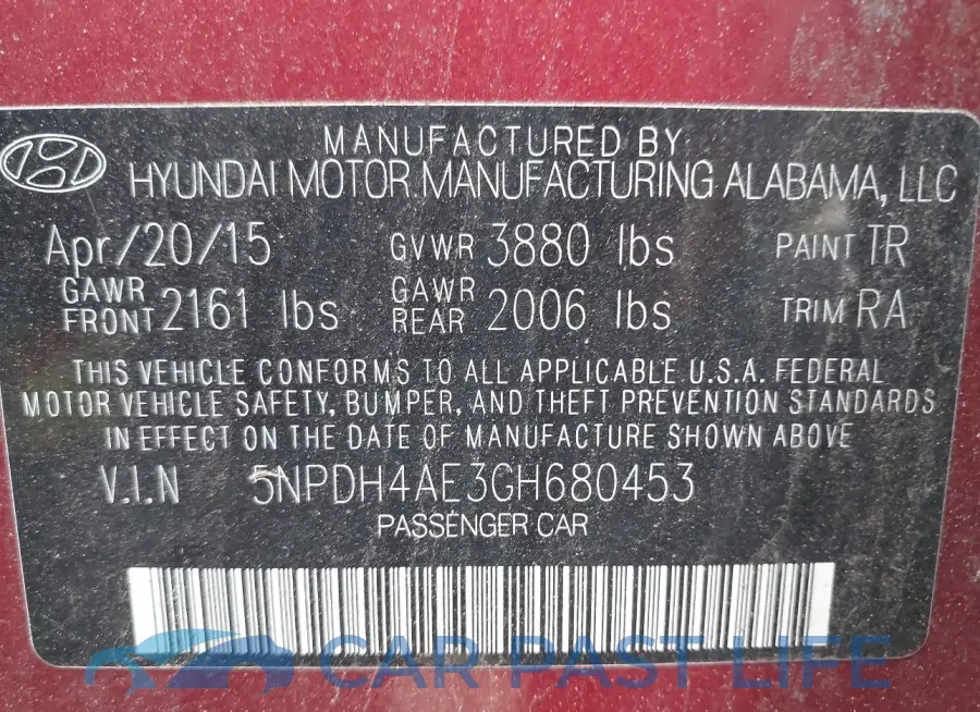 5NPDH4AE3GH680453# 9