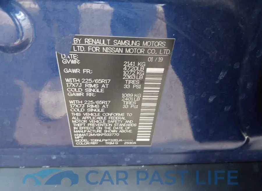 KNMAT2MV6KP533770# 9