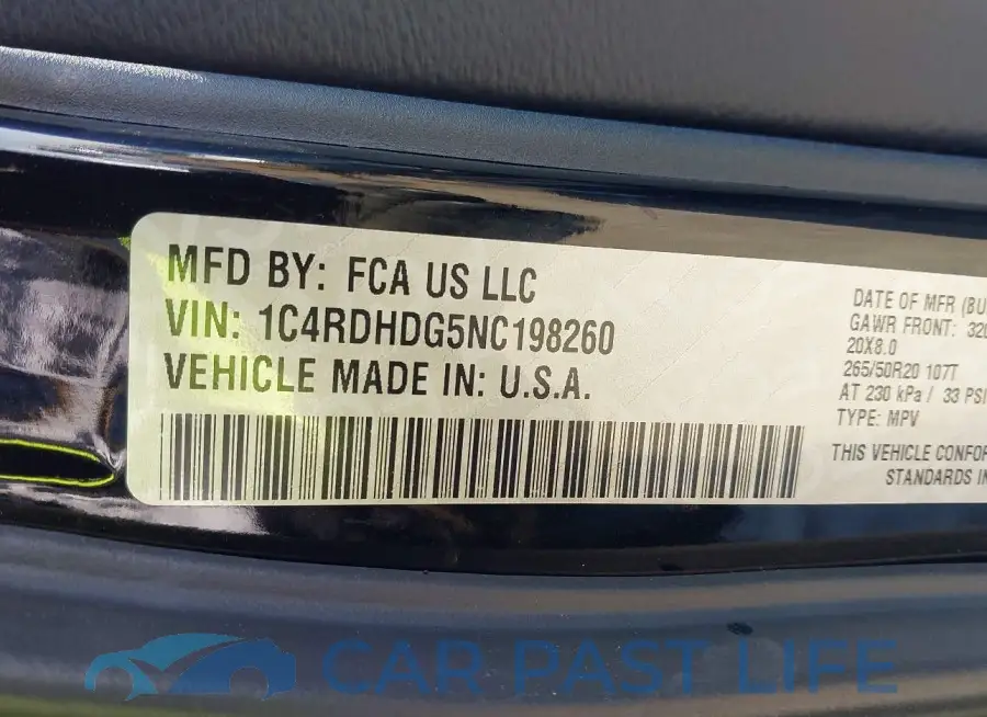 1C4RDHDG5NC198260# 9