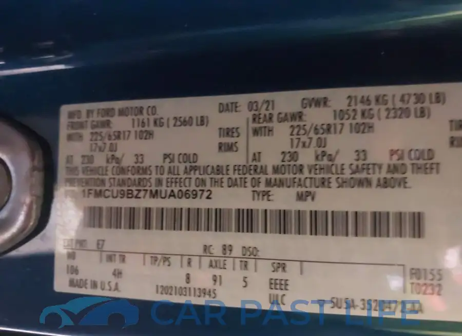 1FMCU9BZ7MUA06972# 9