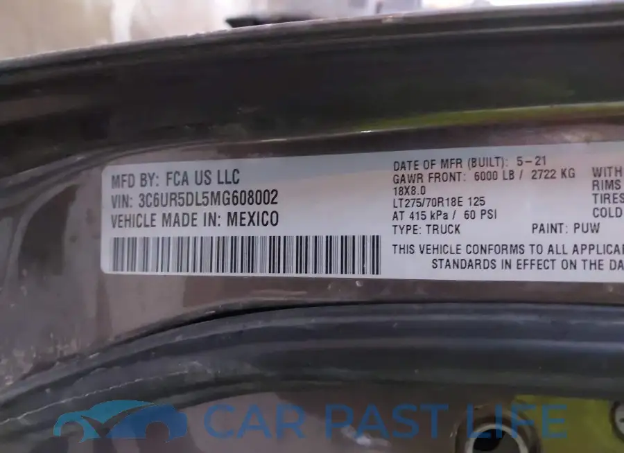 3C6UR5DL5MG608002# 9