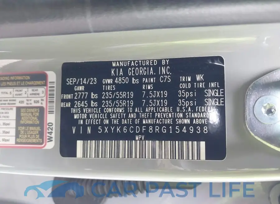 5XYK6CDF8RG154938# 9
