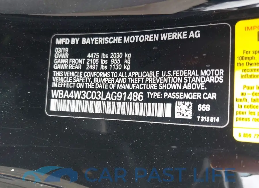 WBA4W3C03LAG91486# 9