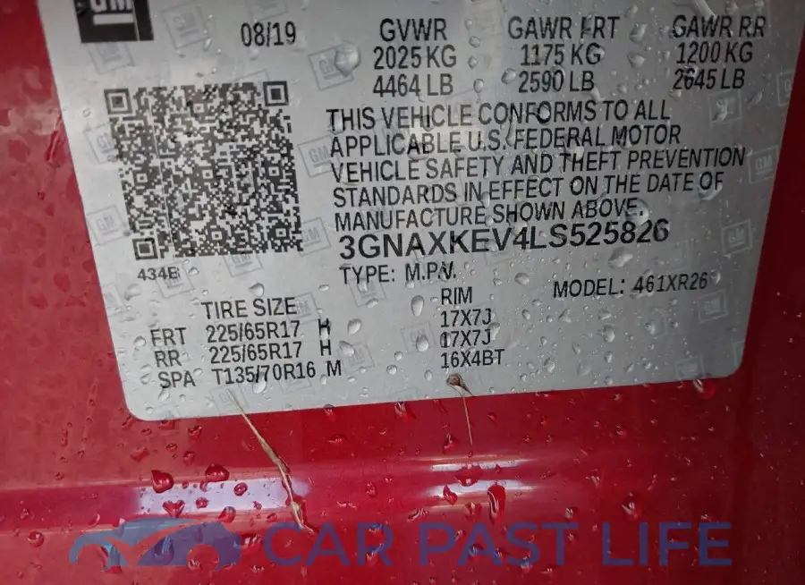3GNAXKEV4LS525826# 9