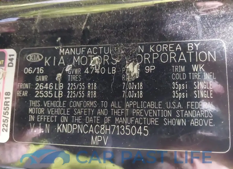 KNDPNCAC8H7135045# 9