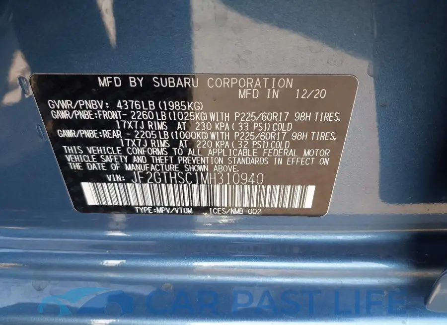 JF2GTHSC1MH310940# 9