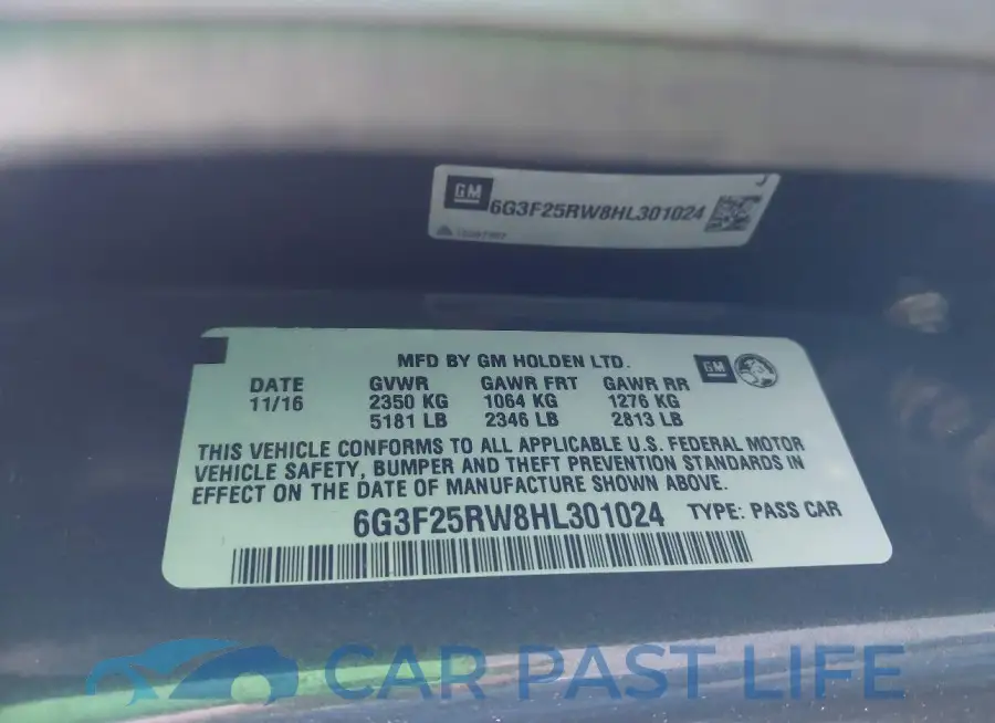 6G3F25RW8HL301024# 9