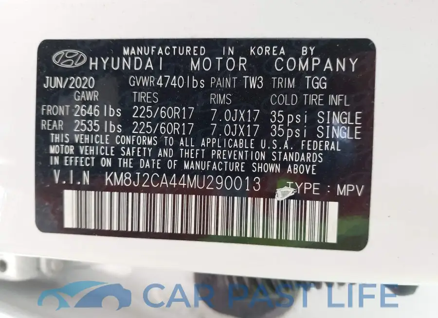 KM8J2CA44MU290013# 9