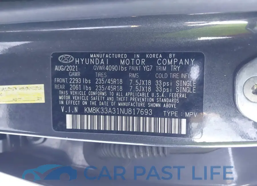 KM8K33A31NU817693# 9
