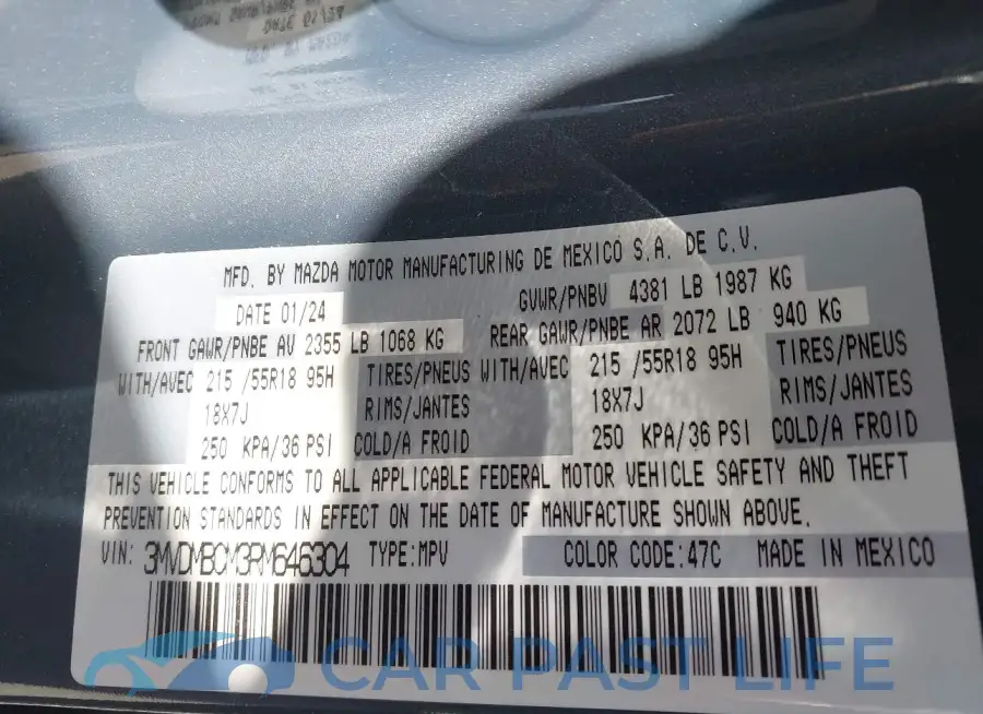3MVDMBCM3RM646304# 9