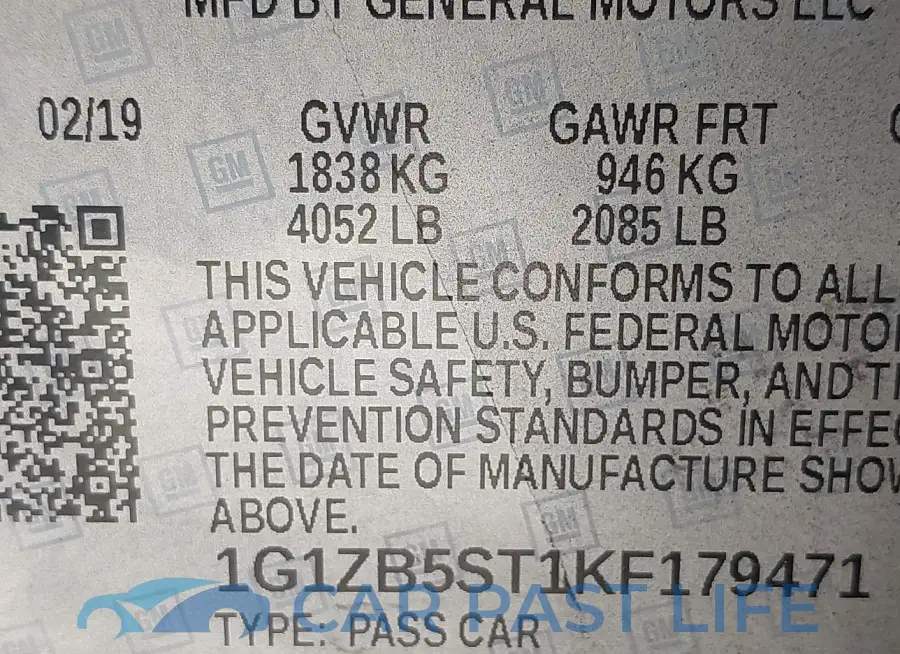 1G1ZB5ST1KF179471# 9