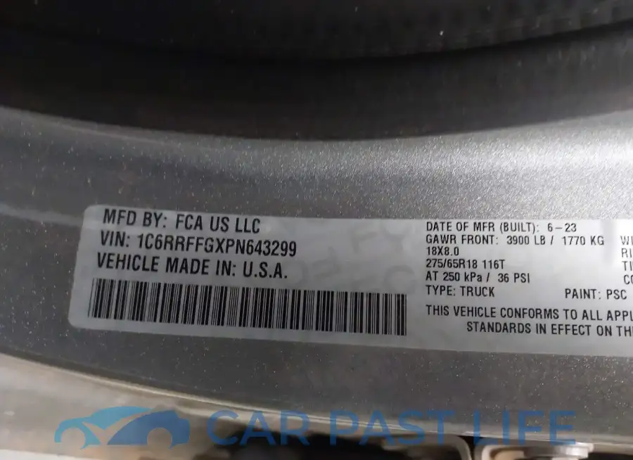 1C6RRFFGXPN643299# 9
