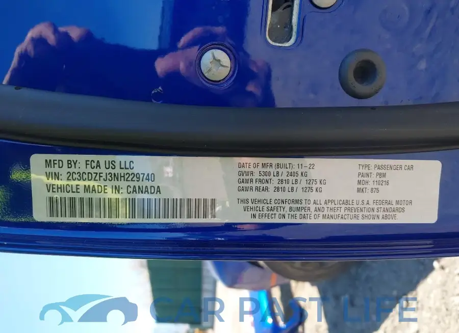 2C3CDZFJ3NH229740# 9