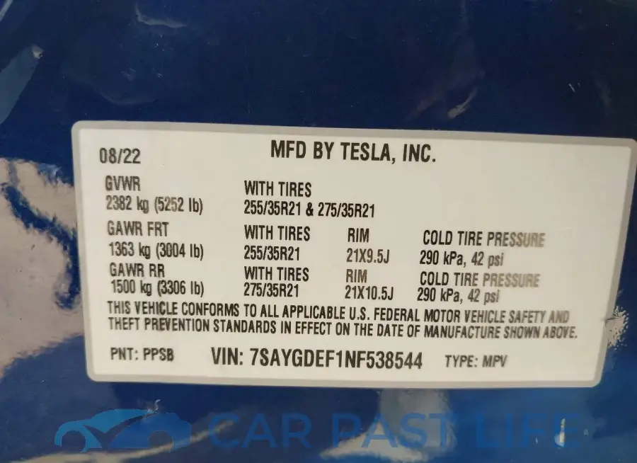 7SAYGDEF1NF538544# 9
