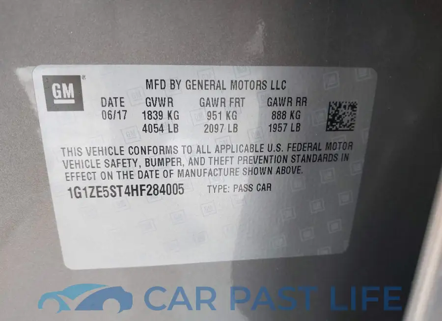1G1ZE5ST4HF284005# 9