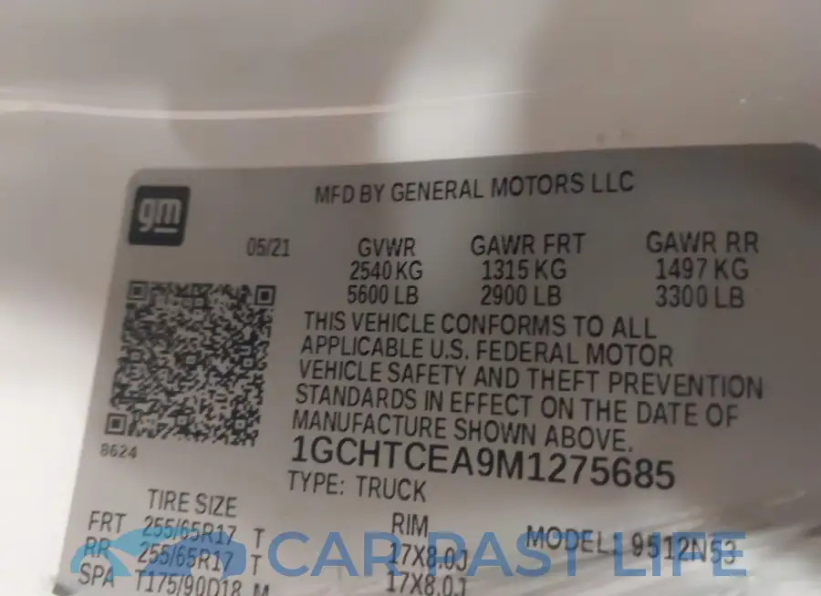 1GCHTCEA9M1275685# 8