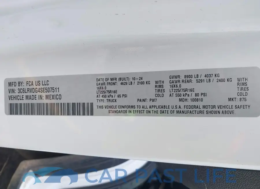 3C6LRVDG4SE507511# 9