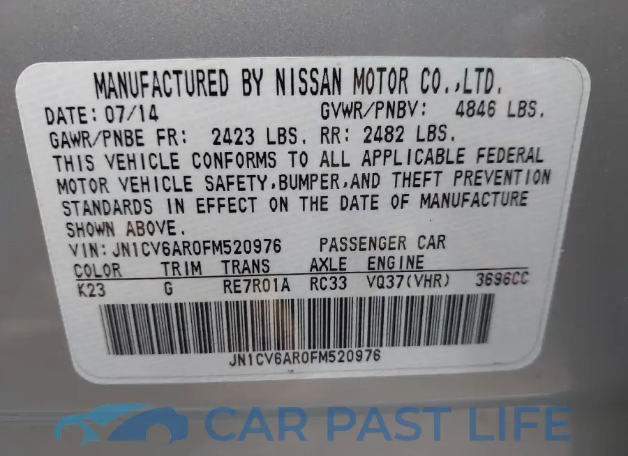 JN1CV6AR0FM520976# 9