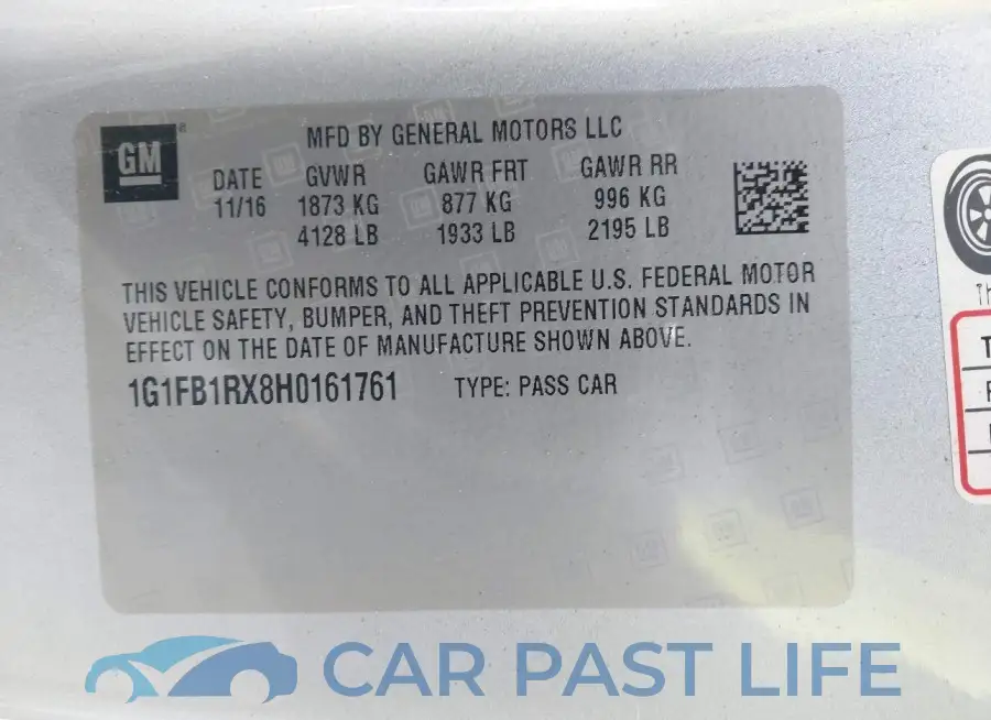 1G1FB1RX8H0161761# 9