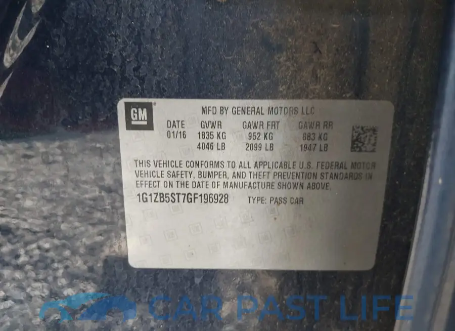 1G1ZB5ST7GF196928# 9