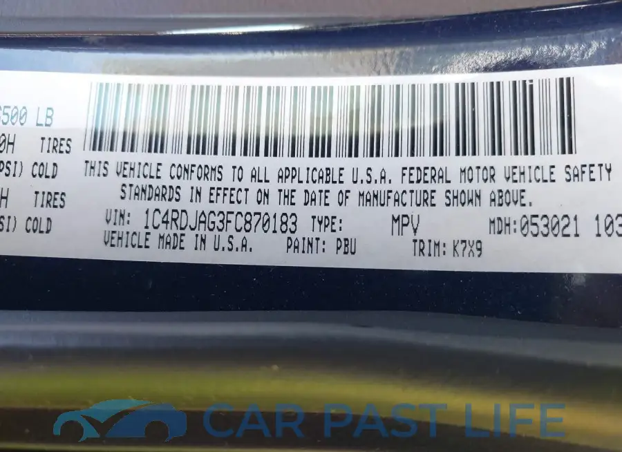 1C4RDJAG3FC870183# 9