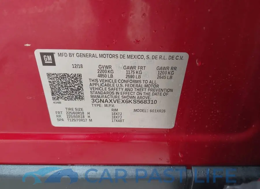 3GNAXVEX6KS568310# 9