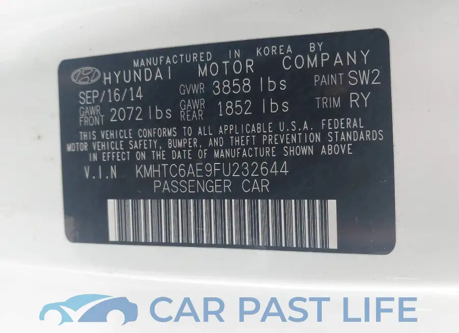 KMHTC6AE9FU232644# 9