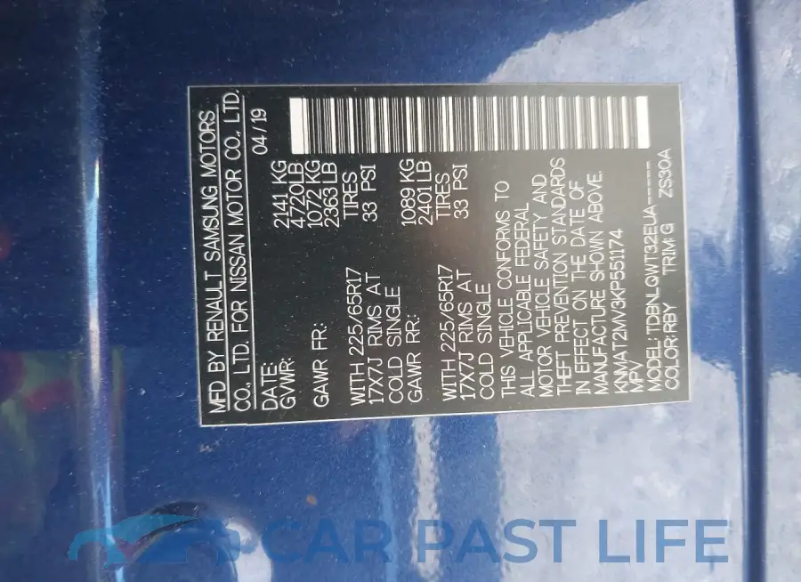 KNMAT2MV3KP551174# 9