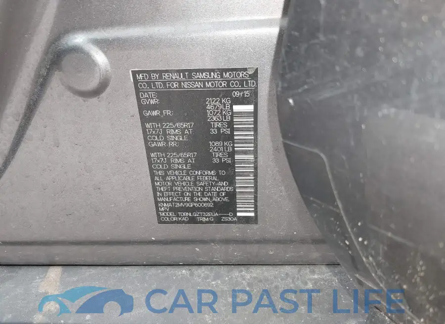 KNMAT2MV9GP600692# 9