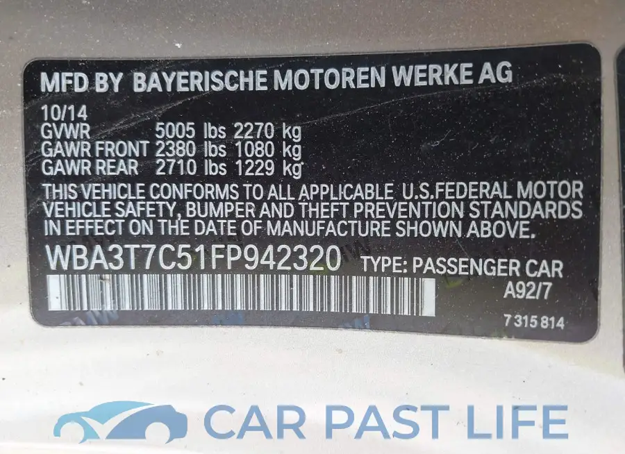 WBA3T7C51FP942320# 9