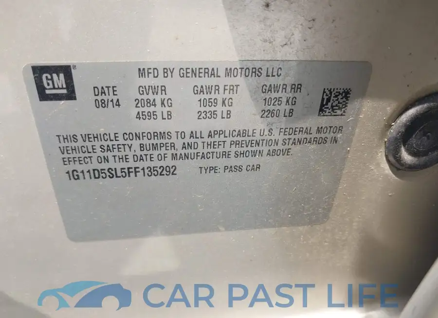 1G11D5SL5FF135292# 9