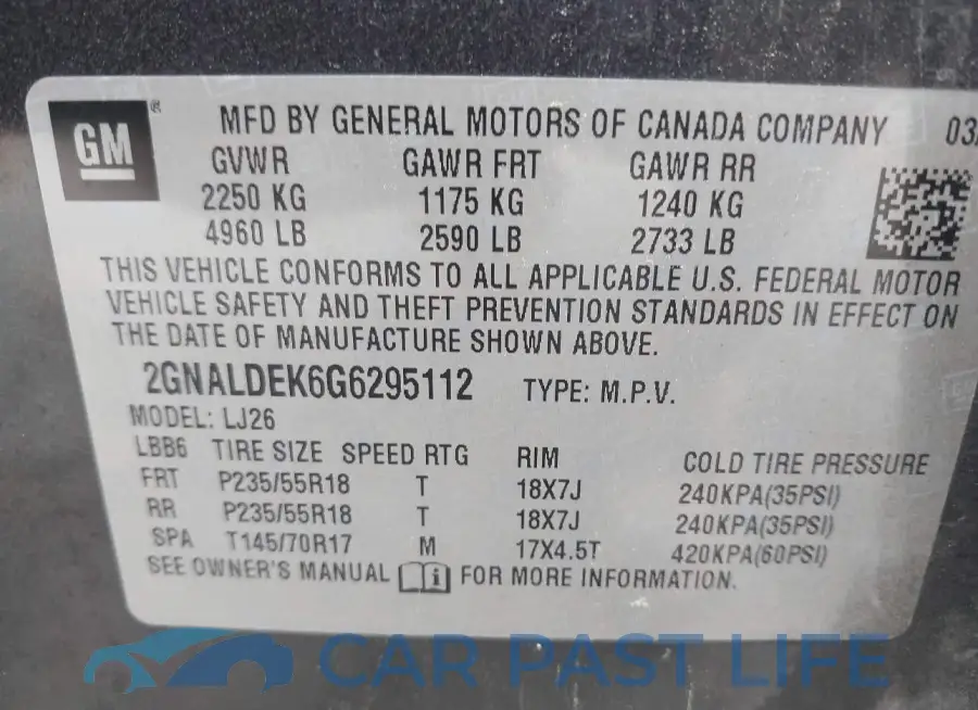 2GNALDEK6G6295112# 9