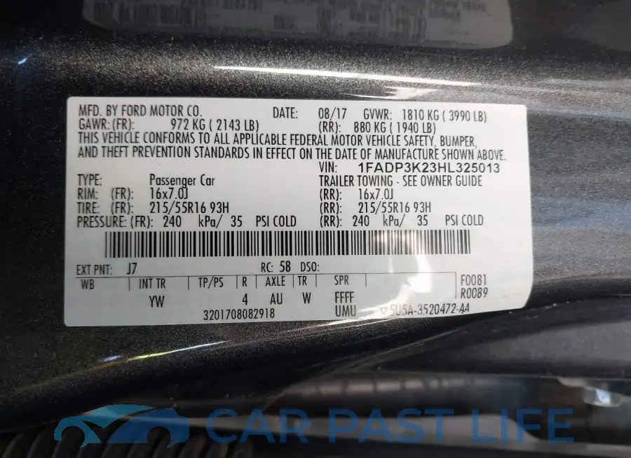 1FADP3K23HL325013# 9