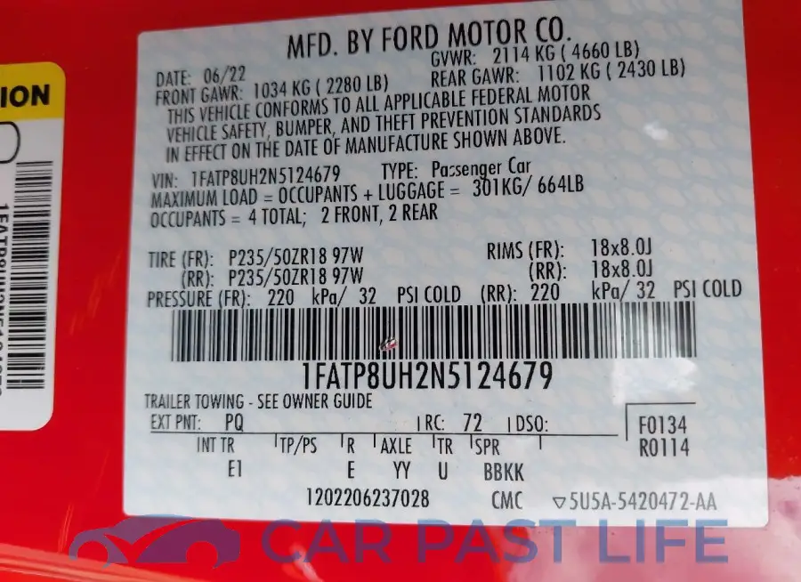 1FATP8UH2N5124679# 9