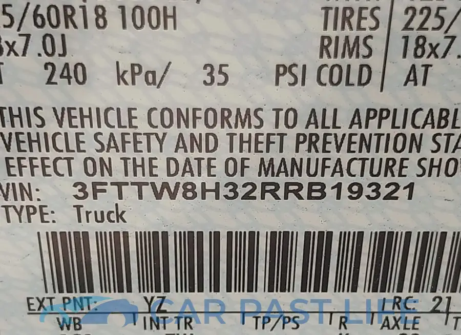 3FTTW8H32RRB19321# 9