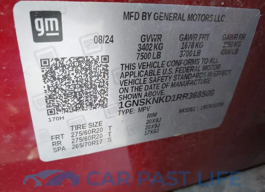 1GNSKNKD1RR368509# 9
