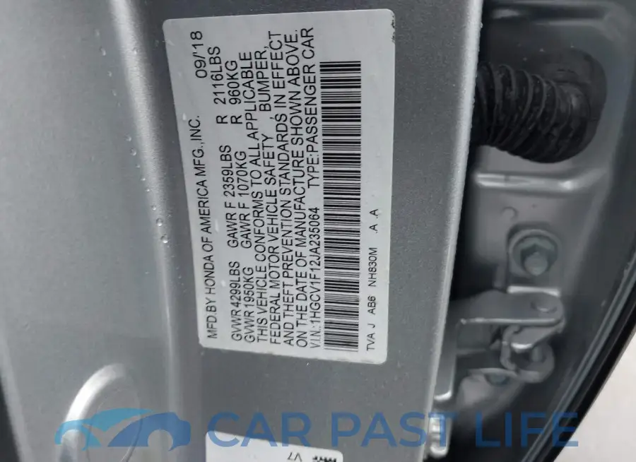 1HGCV1F12JA235064# 9