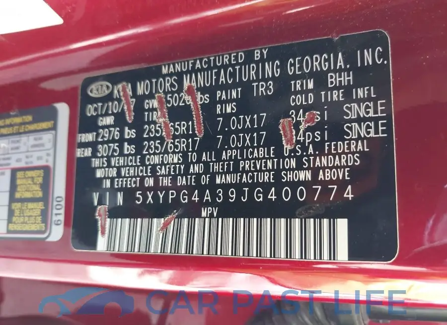5XYPG4A39JG400774# 9