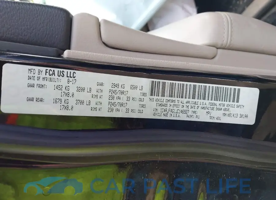 1C4RJFAG1JC146927# 9