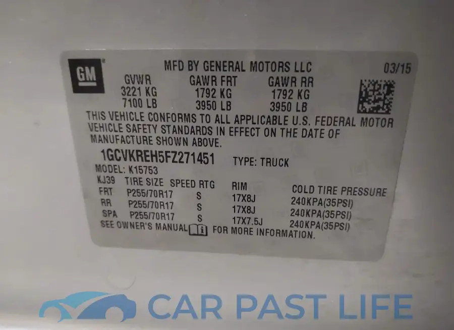 1GCVKREH5FZ271451# 9
