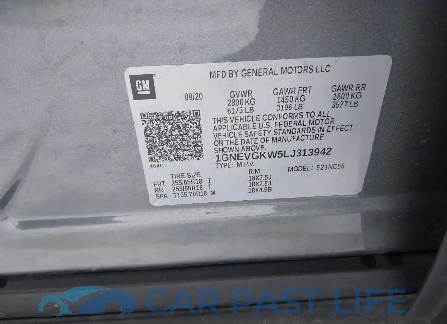 1GNEVGKW5LJ313942# 9