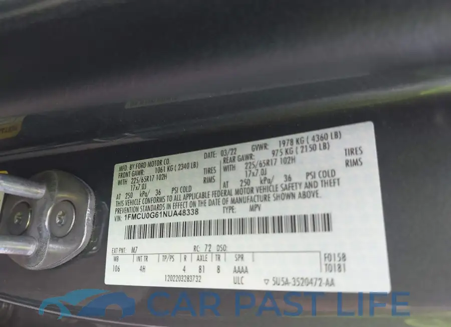 1FMCU0G61NUA48338# 9
