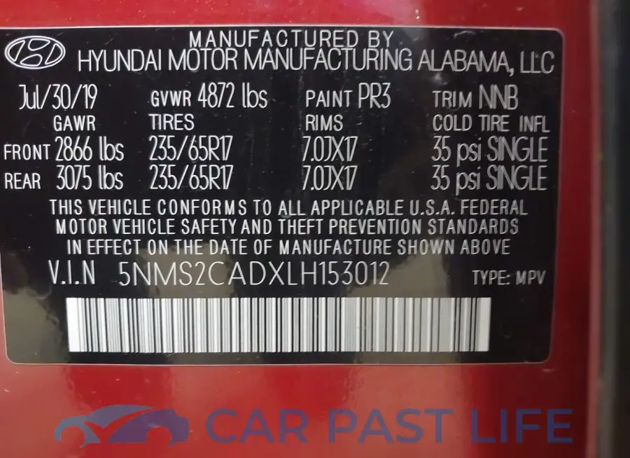 5NMS2CADXLH153012# 8