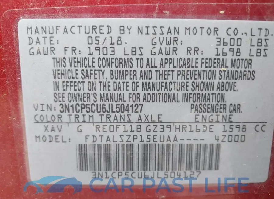 3N1CP5CU6JL504127# 9