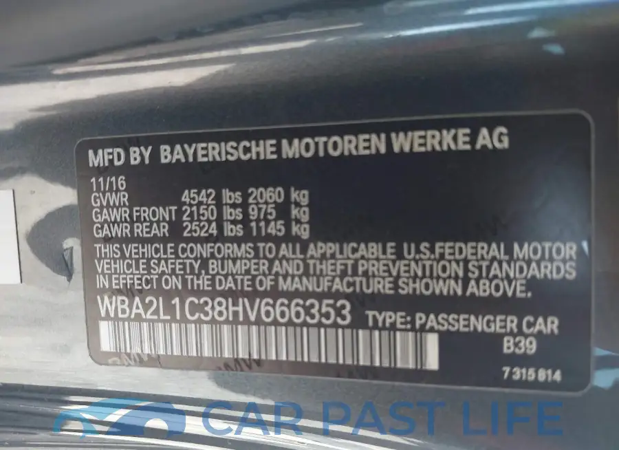 WBA2L1C38HV666353# 9